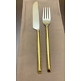 thumbnail image 2 of Golden Dinner Forks and Dinner Knives Set of 8 pieces (Cut Hammered, Stainless Steel), 2 of 8