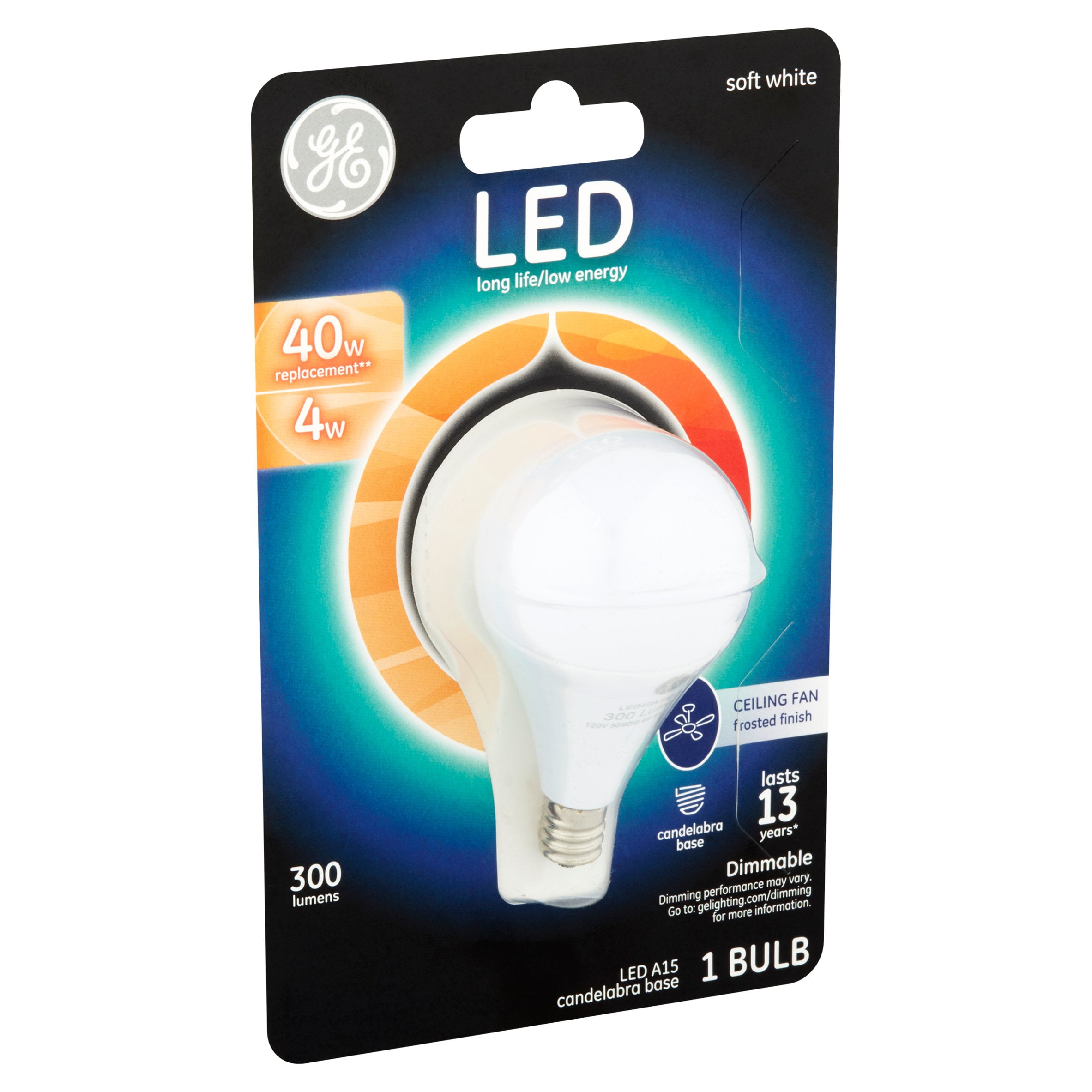 Ge Led 4w 300 Lumens A15 Soft White Candelabra Base Bulb Com