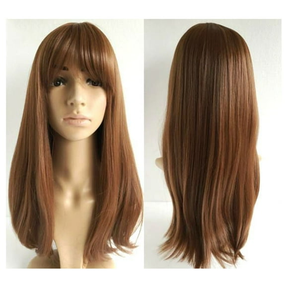 ETHZZLE 1Pack Light Brown Wigs for Women with Bangs and Air Bangs Style
