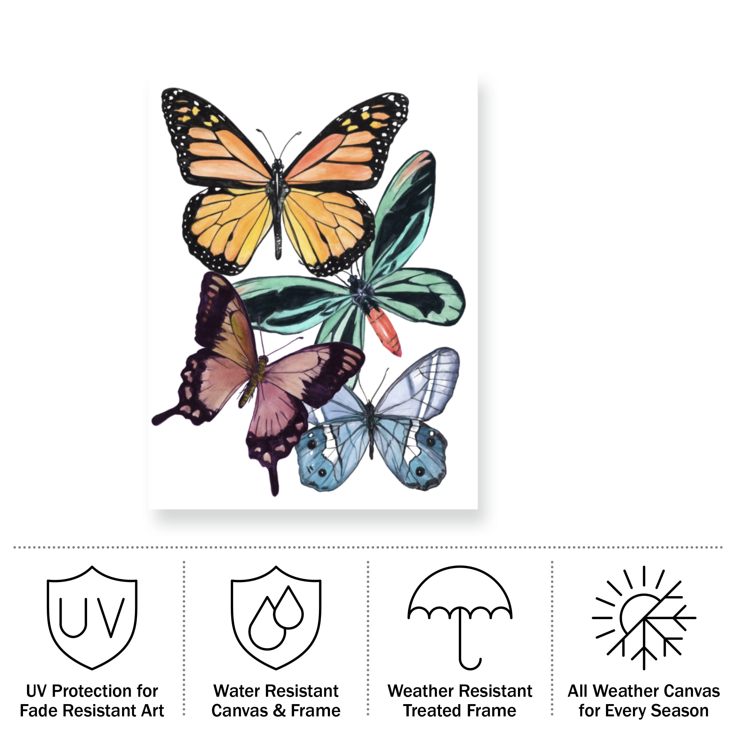 Melissa Wang 'Butterfly Swatches I' Outdoor All-Weather Wall Decor