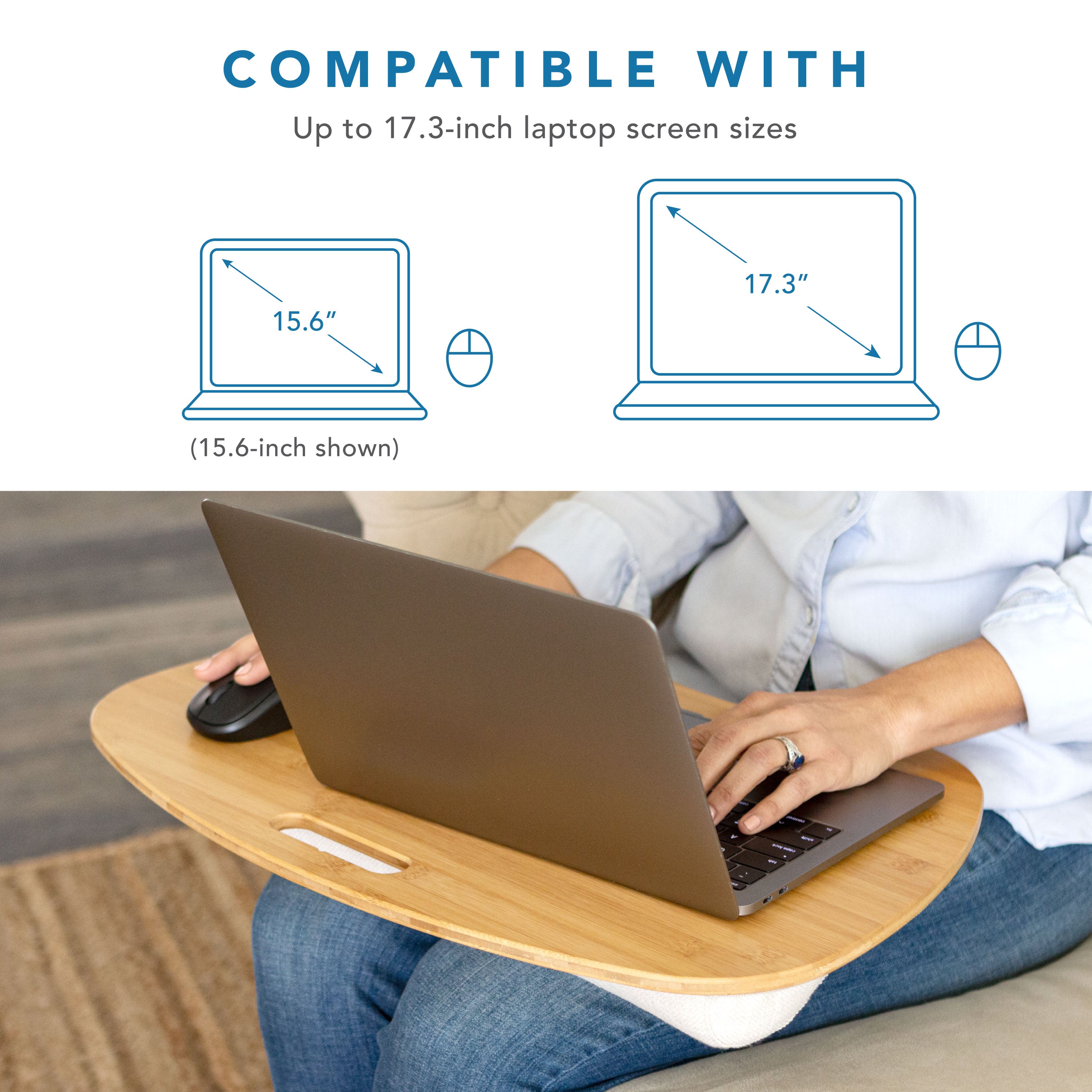 LapGear Bamboo Lap Desk for up to 17.3" Laptops, Multiple Colors