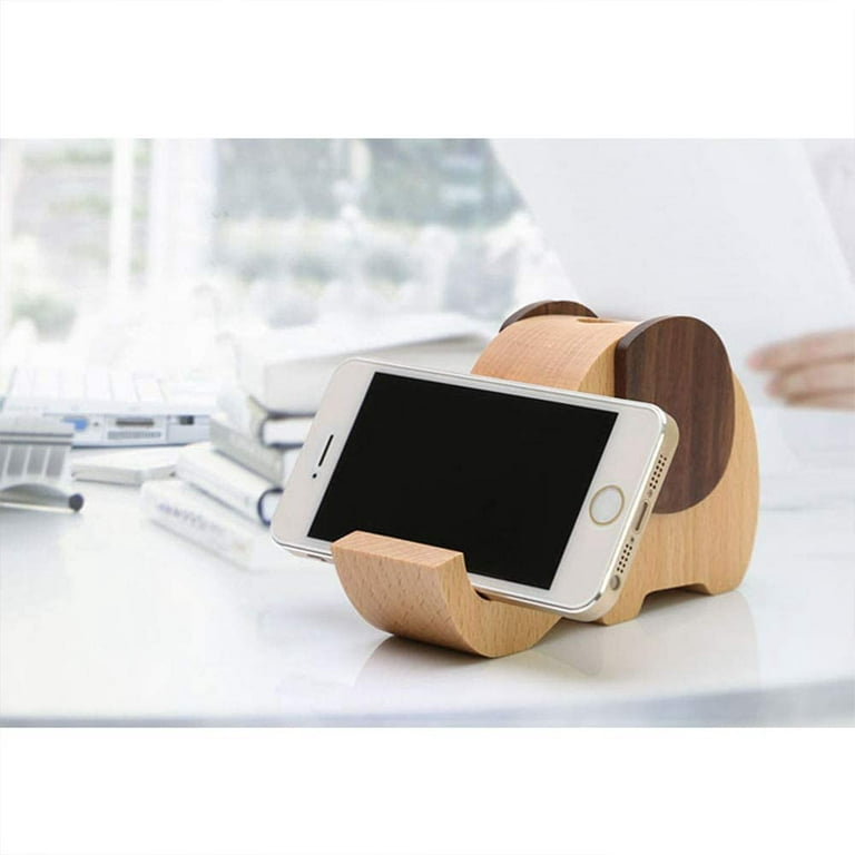Cell Phone Stand for Desk Wood, Wooden Mobile Phone Holder, Portable  Desktop Smartphone Stand, Universal Cell Phone Holder