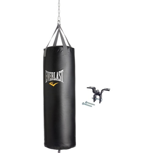 Everlast 70 lb Boxing Heavy Bag Kit Gloves Wraps MMA Punching Training Black NEW 