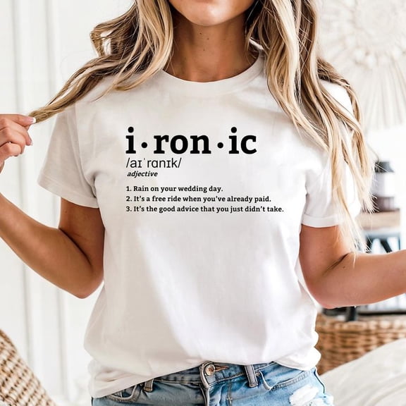 Ironic Song Lyrics Tee, 90's Rock shirt, 90s Alains Morissette Shirt, Men's And Women's Graphic Tee 100% Cotton by TBun, Full Sizes S-5XL