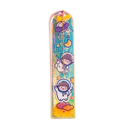 Porfeet Glitter Ruler Bookmark Cute PVC Wide Application Oil Sand Ruler ...