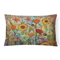 Carolines Treasures PPD3017PW1216 Joy in the Morning Flowers Canvas Fabric Decorative Pillow, 12H x16W, multicolor