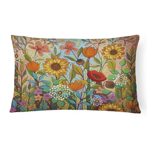 Carolines Treasures PPD3017PW1216 Joy in the Morning Flowers Canvas Fabric Decorative Pillow, 12H x16W, multicolor