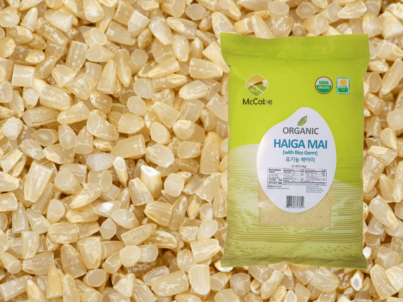 McCabe Organic Haiga Mai Rice - Haiga Rice 3lbs - Rich in Fiber & Minerals | USDA and CCOF Certified | Product of USA