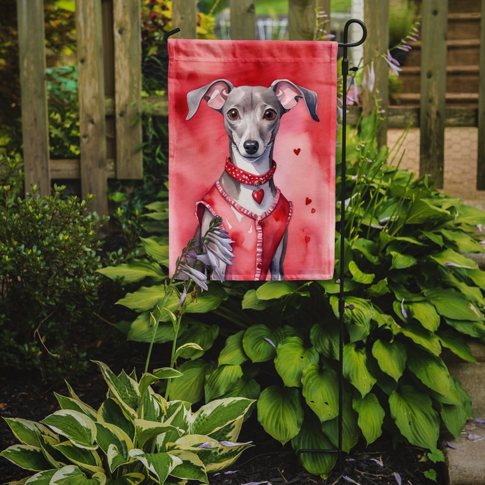 Italian Greyhound My Valentine Garden Flag 11.25 in x 15.5 in