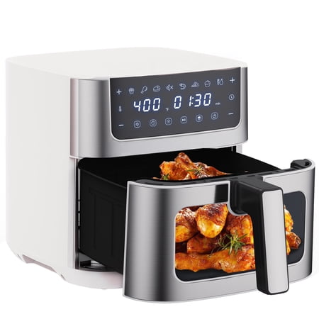 Gianna 6 Quart Air Fryer, 9-in-1 Functions, Ceramic Coating, 90°–450°F, White