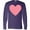 Purple, variant on Inktastic Pink Valentine's Day Heart Long Sleeve T-Shirt