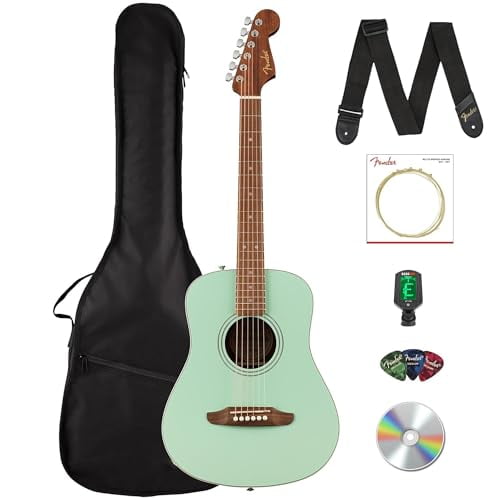 Fender California Standard Redondo Mini 3/4-Size Kids Acoustic Guitar - Surf Green w/ Tuner