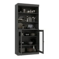 thumbnail image 3 of Palace Imports 100% Solid Wood 32" Pantry Cabinet with Clear Glass Doors and Adjustable Shelves, Gray, 3 of 6