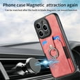 thumbnail image 6 of Compatible with iPhone 12 Pro Wallet Case with Card Holder, Premium Leather 360° Rotation Ring Holder Kickstand Shockproof Phone Case Cover for Apple iPhone 12 Pro 6.1", Pink, 6 of 9