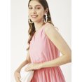 thumbnail image 4 of Moomaya Solid Cotton Sleeveless Dress, V-Neck Smocked Waist Tiered Midi Dress, 4 of 8