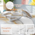 thumbnail image 2 of White Marble Bedding Duvet Cover Set Twin Size 4 Pieces Gold Crack Texture Modern Luxury Decor Bedding Set with Zipper Closure, 1 Comforter Cover 68x86 Inches 1 Flat Sheet & 2 Pillow Cases, 2 of 7