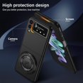 thumbnail image 5 of Magnetic Case for Samsung Galaxy Z Flip 3 Case with Kickstand & Ring Holder, [Compatible with MagSafe Charging] Slim Ultra PC Back Scratch-Resistant Military Grade Shockproof Case,Black, 5 of 14