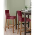 thumbnail image 2 of Red Striped Bar Stool Covers Set of 4, Vintage Stripes Ombre Stretch Washable Bar Chair Covers with Backs, Removable Pub Counter Height Chair Cover for Kitchen Dining Room Cafe, 2 of 7