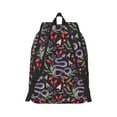 thumbnail image 6 of Rocae Snakes And Snake Fruit for Durable Canvas Backpack Leisure Large Bag Travel Rucksack Multi-function Backpack Small, 6 of 8
