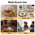 thumbnail image 2 of Spring Floral Daisy Round 13 Inch Placemats Set of 4, Vintage Butterfly Botanical Wooden Retro Art HeatResistant Non Slip Place Mats for Dining Table, Wipeable Kitchen Table Mats for Housewarming, 2 of 9
