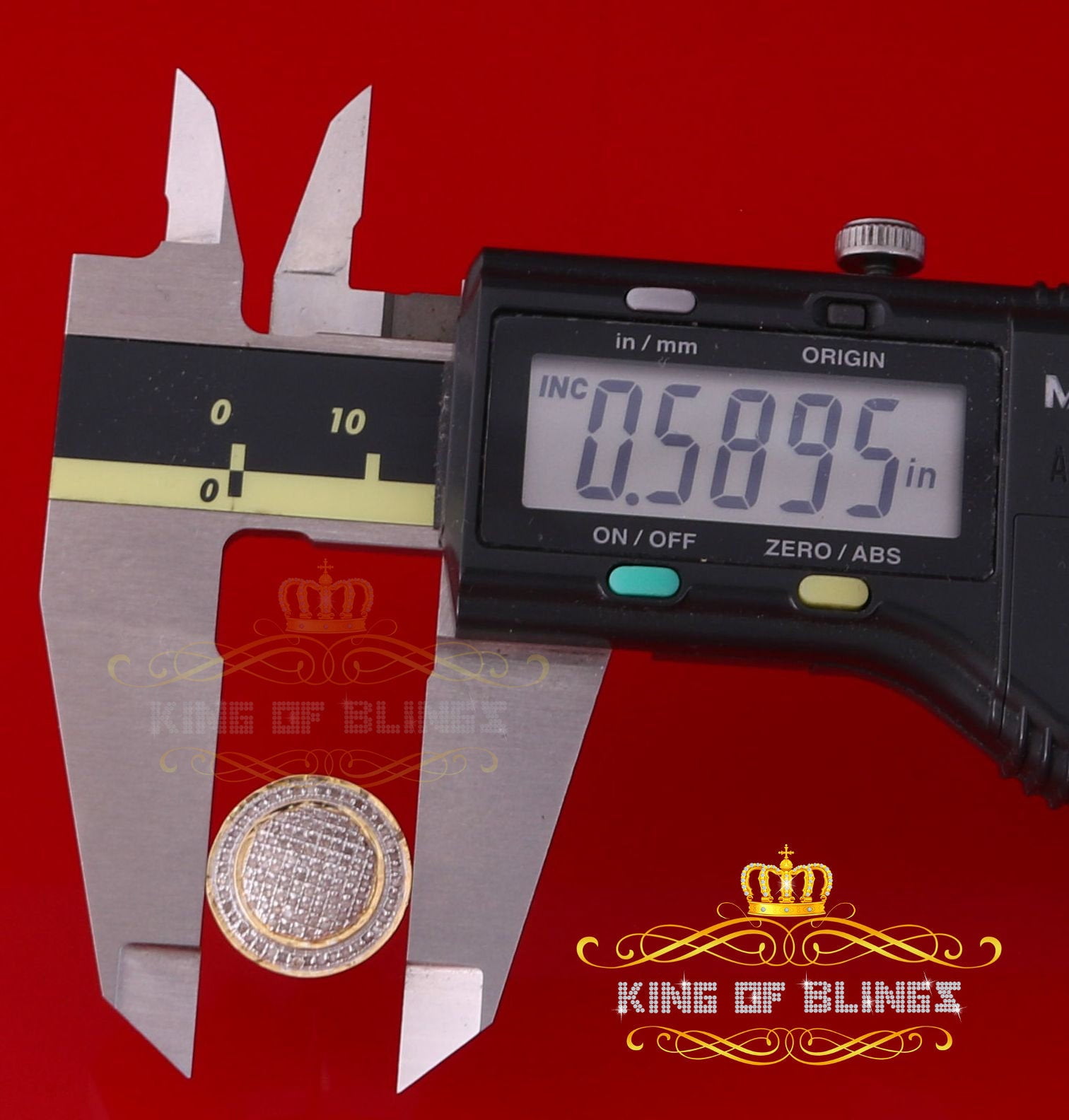 King of Bling's 925 Sterling Silver Yellow Hip Hop 0.50ct Diamond Men's/ Women's Stud Earrings