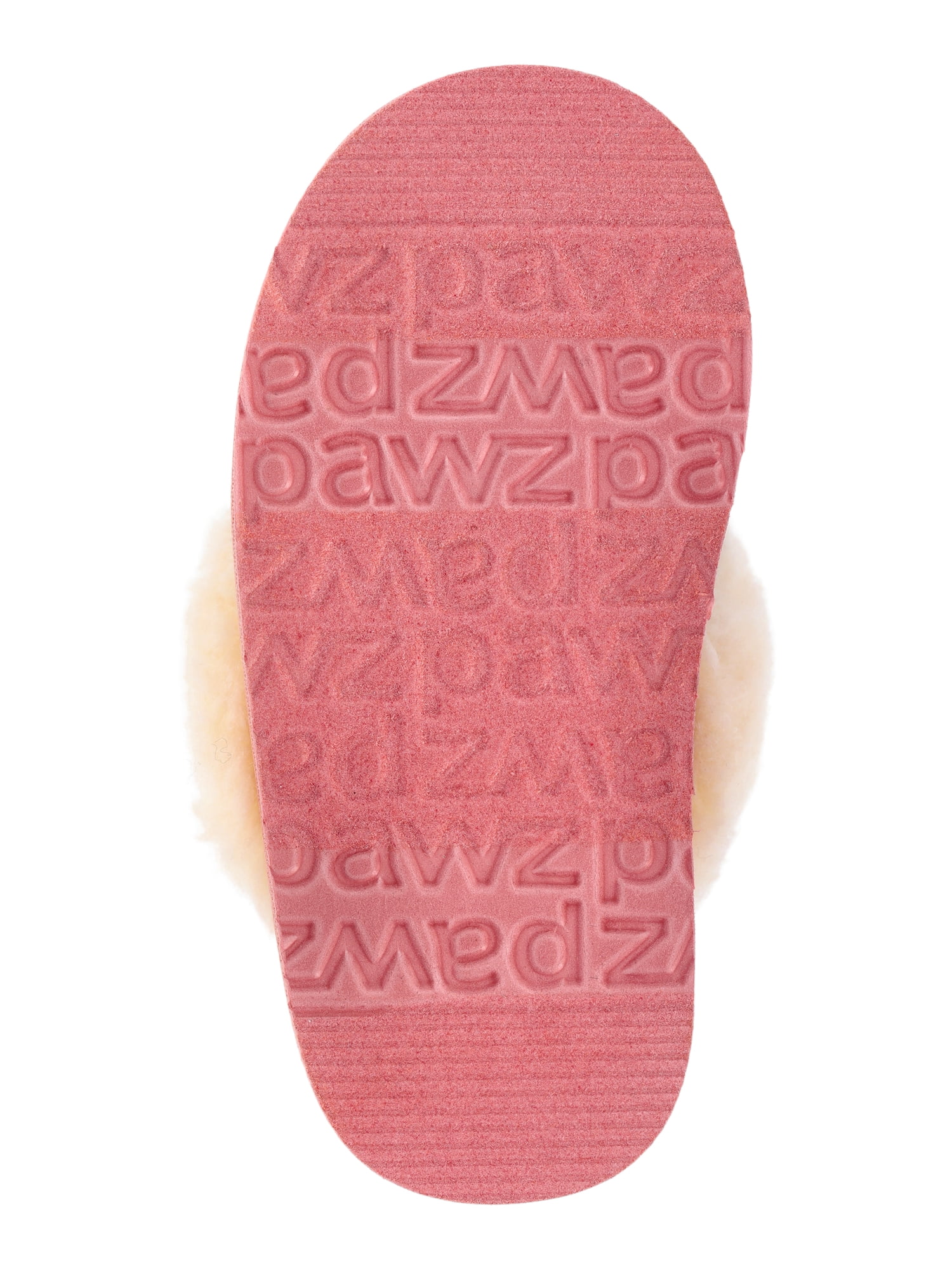 Pawz Girls Faux Shearling Slippers with Slingback Strap