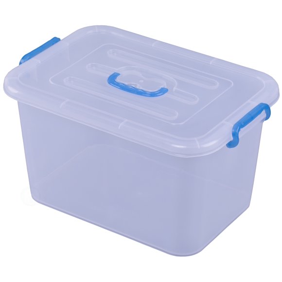 Grand Contenant de Rangement Transparent avec Couvercle et Poignées