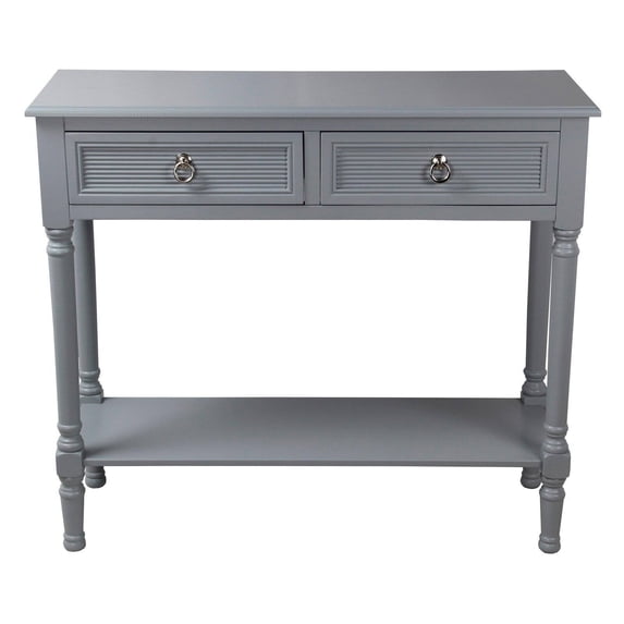 Privilege International Light Grey 2 Drawer Console Table
