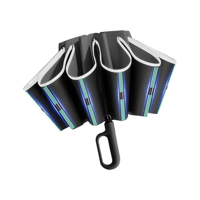 lionlar Automatic Folding Umbrella 60 Ribs Portable Umbrella Windproof Rain Umbrella Black