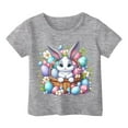 thumbnail image 4 of XDZJLR T-Shirts Filles Enfants Graphiques de Pâques Coupe Ample Décontractée Manches Courtes Col Rond pour Garçons 12-13 Ans, 4 of 4