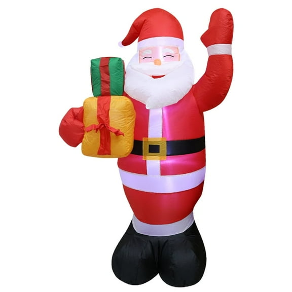 5FT Christmas Inflatables Grab The Gift-Wrapped Santa Claus,Outdoor Decoration LED Lighted Santa Christmas Decor for Yard Patio Garden Lawn Xmas Holiday Indoor Party