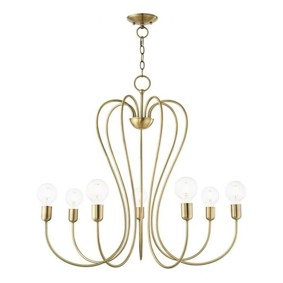 Transitional Seven Light Chandelier-Antique Brass Finish Bailey Street Home 218-Bel-4188641
