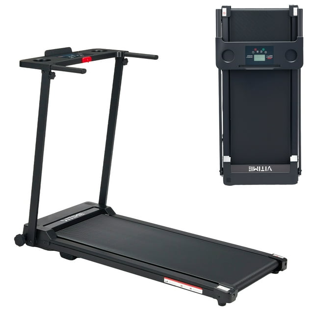 Vitime Caminadora Eléctrica Plegable 2 hp Con Pantalla LED Portatil Con Velocidad 1 a 10 km/h Soporta 100 Kg Negro