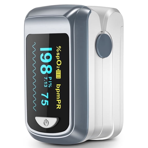 Healthtree Fingertip Pulse Oximeter Blood Oxygen Saturation Monitor with Batteries and Lanyard for Sport, Running