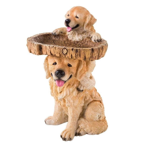 Estatua De Resina Para Baño De Pájaros, Adornos De Árbol Para Cachorros, Comedero Para Pájaros Para Decoración De Jardín Cateissary HA036460-00