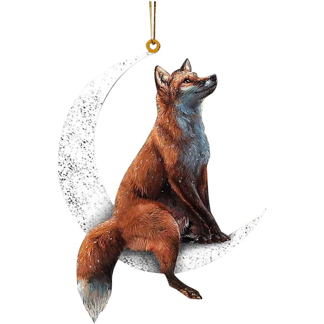 Fiudx Colgante Navideño de Animal, Diseño de Cachorro Sentado, Decoración Acrílica Creativa, Regalo Navideño para Amantes de Los Perros, Adorno Colgante Multiusos, Perfecto para Árbol de Navidad, Tam