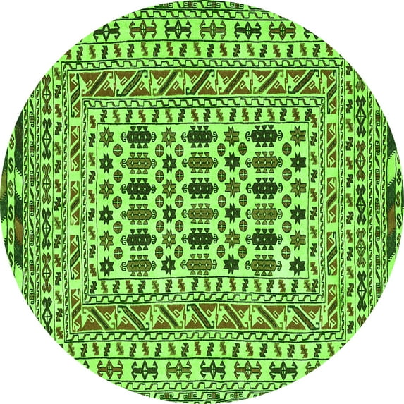 Ahgly Company Indoor Round Southwestern Green Country Area Rugs, 8' Round