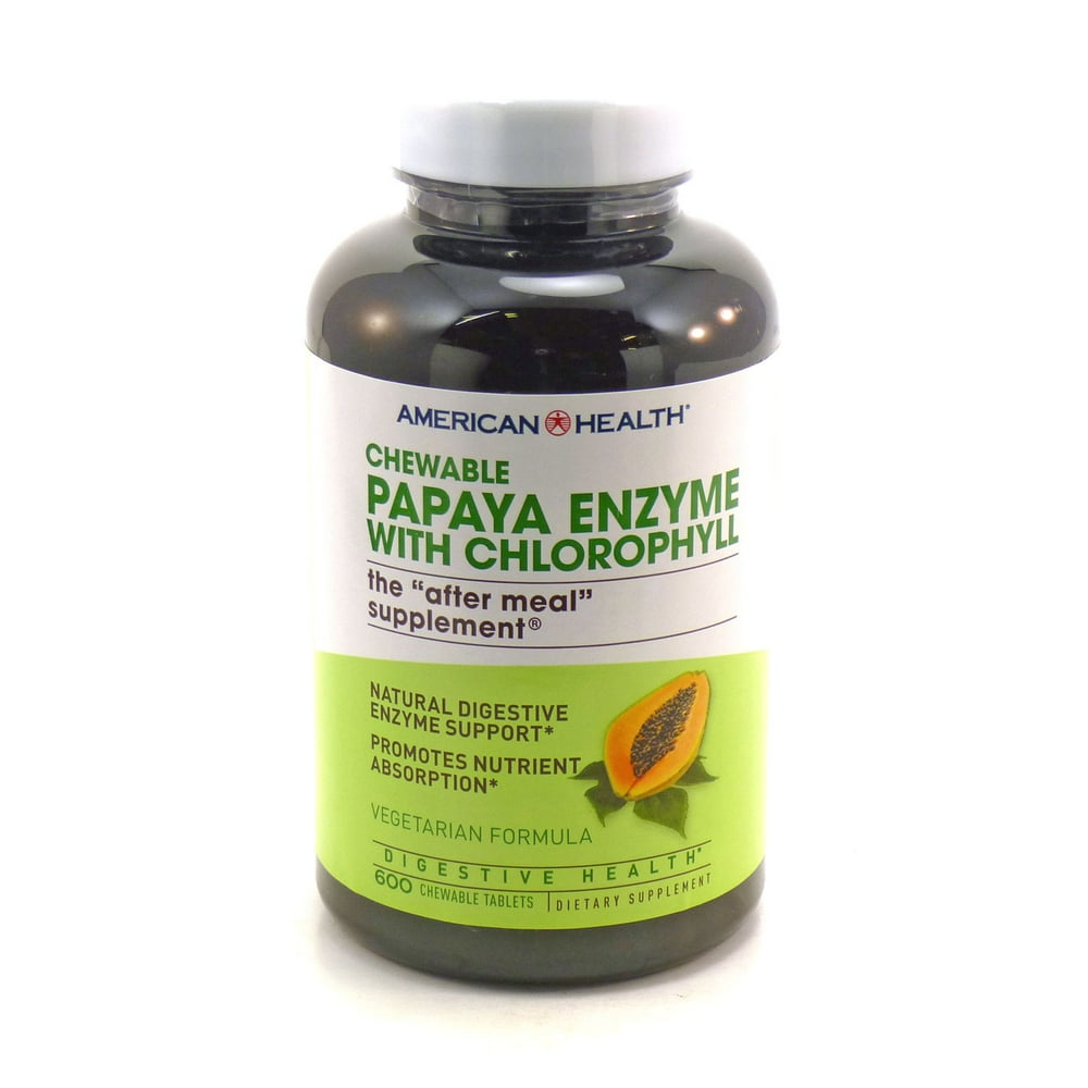American Health Chewable Papaya Enzyme with Chloropyll 600 Tablets
