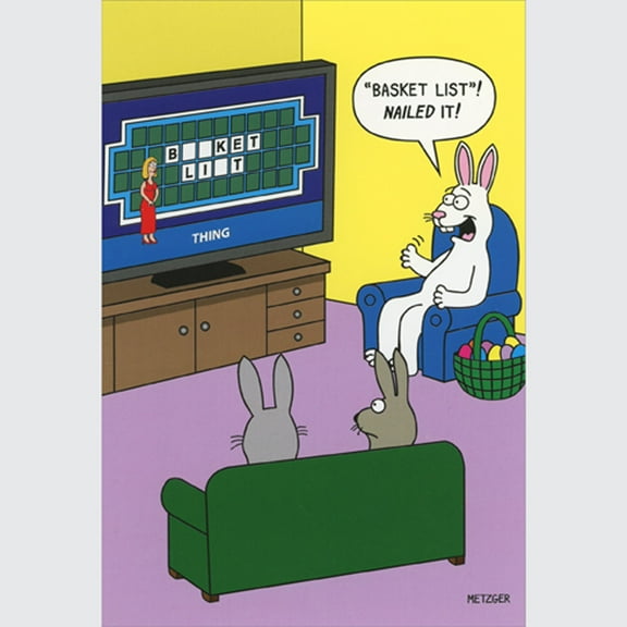 Nobleworks Basket List: Bunny's Game Show Guess Funny / Humorous Easter Card