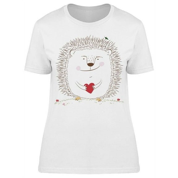 Sketch Hedgehog Heart T-Shirt Women -Image by Shutterstock, Female Medium