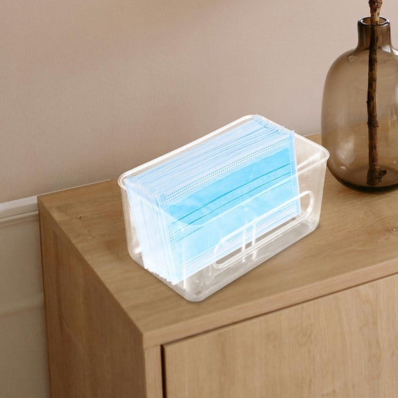 HOMEMAXS 2 Pcs Wall Mount Mask Dispenser Box Clear Plastic Organizer For Home Mask Holder Wall Gloves Holder Mask Organizer Supply