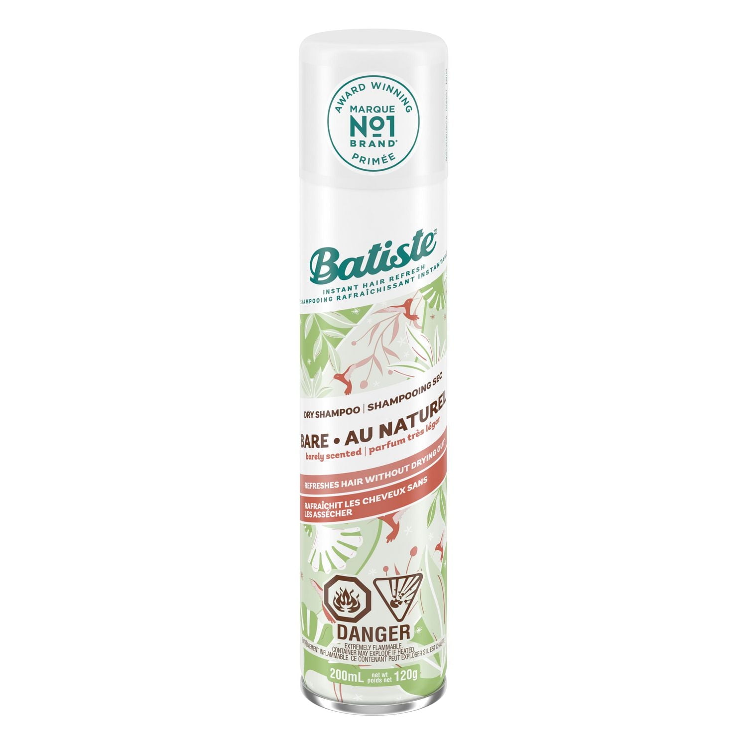 Batiste Dry Shampoo Spray, Bare Scent, Refresh Hair and Absorb Oil Between Washes, Waterless Shampoo for Added Hair Texture and Body, 200-ml, Batiste Instant Hair Refresh