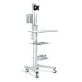 thumbnail image 1 of Yescom Chariot d'Ordinateur Roulant pour PC avec Support pour Moniteur et Support pour Imprimante CPU 69 Pouces de Haut Argent, 1 of 8