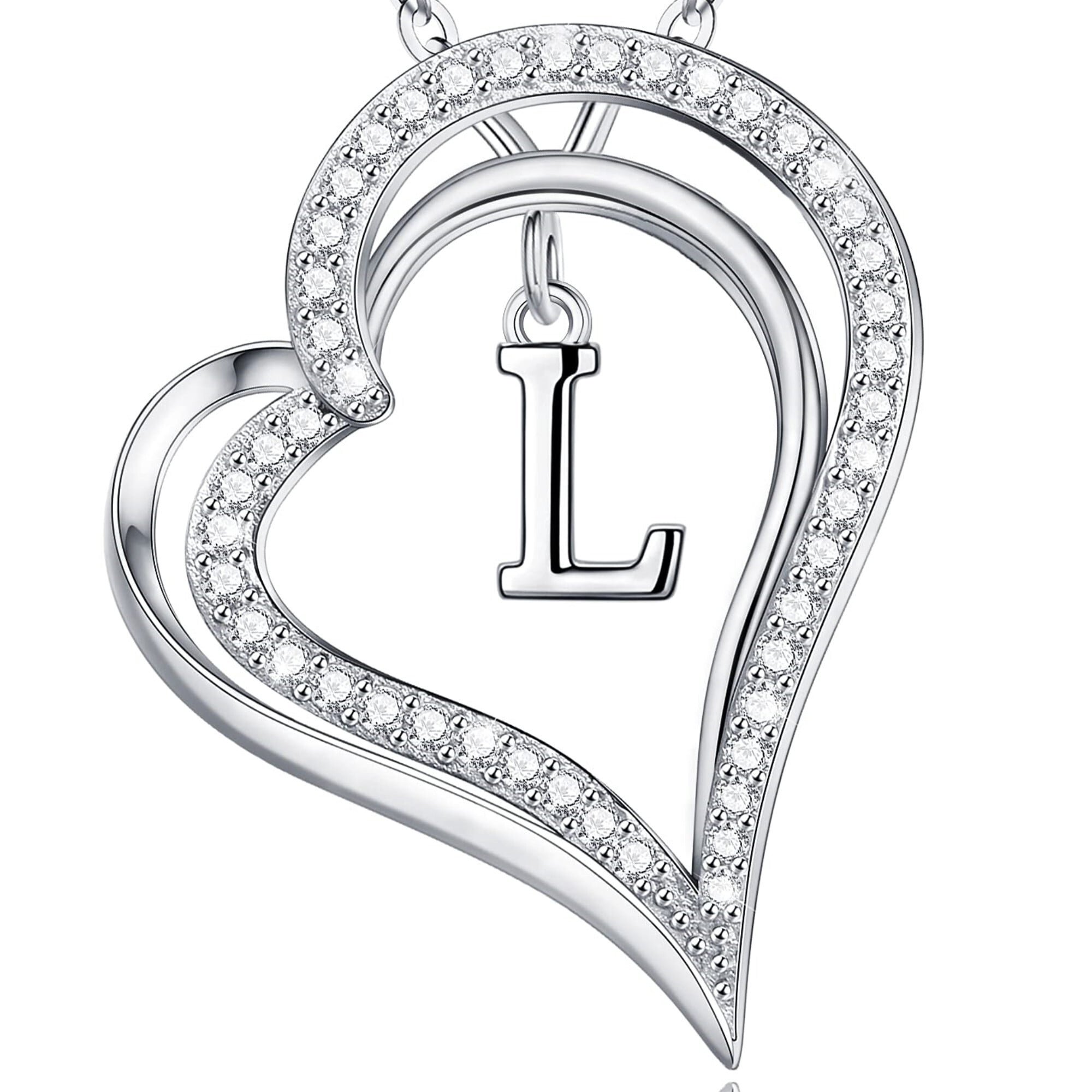 Valentines Day Gifts， S925 Sterling Silver Love Heart Pendant for