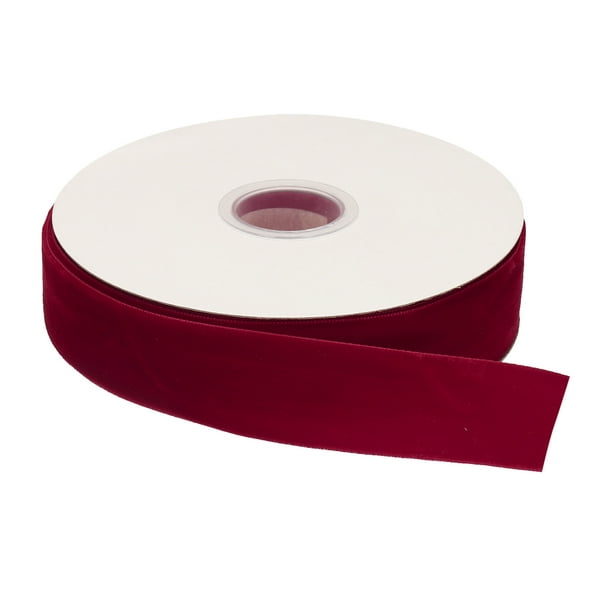 Cinta de Terciopelo Uxcell 3/4" x 15 Yardas Carrete de Cara Única Sedosa para Manualidades DIY Envoltura de Regalos Decoración de Moño Rojo Vino