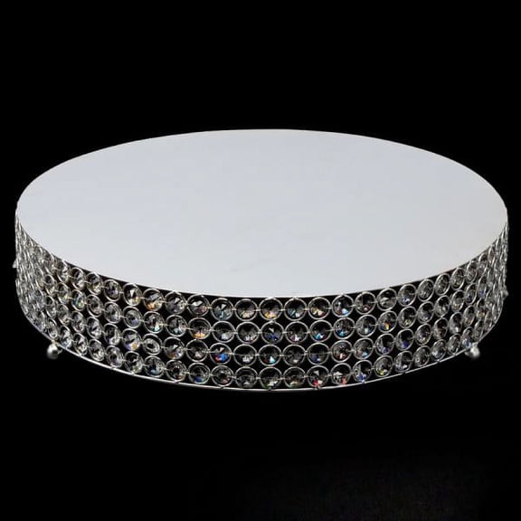 Decostar™ Crystal Round Cake Stand 18" - Silver