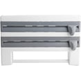 thumbnail image 1 of Soporte de pared para toallas de papel multifuncional, rendimiento de corte óptimo con dispensador de film transparente de plástico de alta calidad (gris), 1 of 5