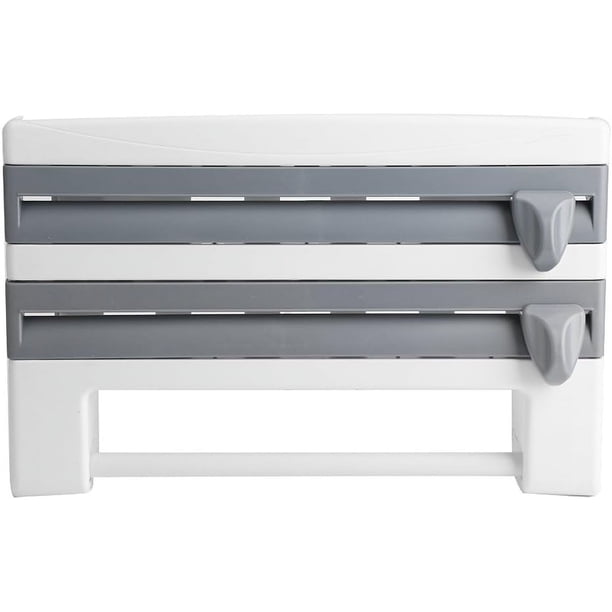 En 1 Portarrollos De Cocina Montado En La Pared, Portarrollos De Papel De Cocina Colgante, Film Transparente Y Dispensador De Papel Impermeable, Parat Dispensador De Papel Dispensador De Pared,