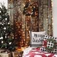thumbnail image 5 of Christmas Pillow Covers Set of 4 18x18 Black White Plaid Farmhouse Xmas Decorations Green Wreath Pattern Cushion Cases for Sofa Couch, 5 of 9