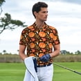 thumbnail image 3 of Sikiie Autumn Pumpkin Print Men's Short-sleeved POLO Shirts, Button-down Shirts and T-shirts are Suitable for Vacation, Leisure and Business-4X-Large, 3 of 6